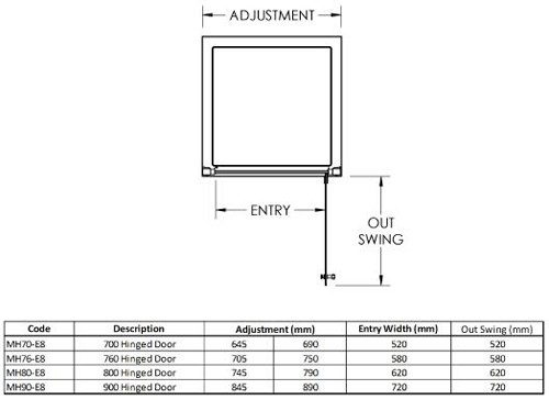 Additional image for Apex Shower Enclosure With 8mm Glass (700x700mm).