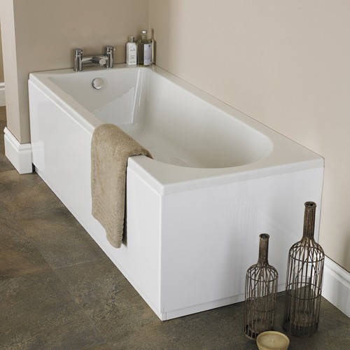 Additional image for Barmby Single Ended Acrylic Bath & Panels. 1800x800mm.