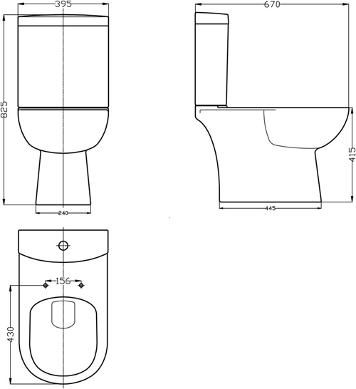 Additional image for Close Coupled Toilet Pan With Cistern.