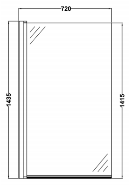 Additional image for Curved Glass Bath Screen (1400x720mm).