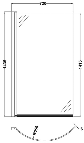 Additional image for Curved Bath Screen (1400x720).