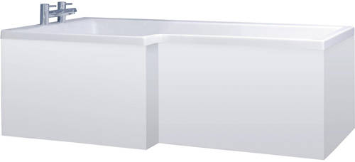 Additional image for Square Side Shower Bath Panel (White, 1500mm).