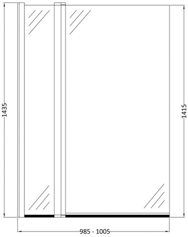 Additional image for Square Bath Screen With Fixed Panel (1400x1000).