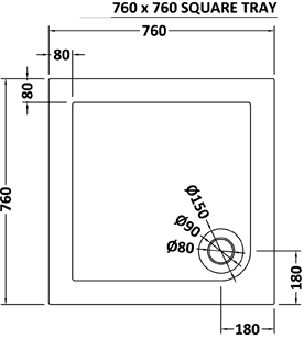 Additional image for Easy Plumb Square Shower Tray. 760x760x45mm.