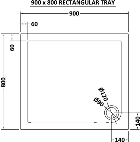 Additional image for Easy Plumb Rectangular Shower Tray. 900x800x40mm.