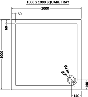 Additional image for Easy Plumb Square Shower Tray. 1000x1000x40mm.