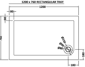 Additional image for Low Profile Rectangular Shower Tray. 1200x760x40mm.