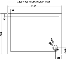 Additional image for Easy Plumb Rectangular Shower Tray. 1200x900x40mm.