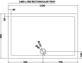 Additional image for Easy Plumb Rectangular Shower Tray. 1400x900x40mm.