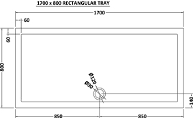 Additional image for Easy Plumb Rectangular Shower Tray. 1700x800x40mm.