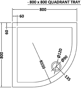 Additional image for Easy Plumb Quadrant Shower Tray. 800x800x40mm.