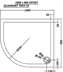 Additional image for Easy Plumb Offset Quad Shower Tray. 1000x900x40mm (LH).