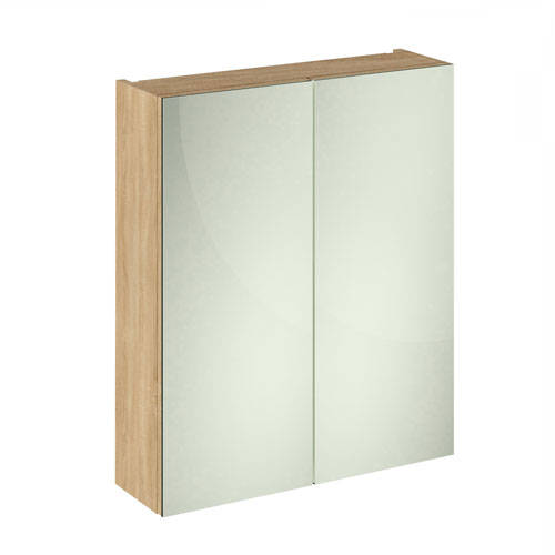 Additional image for 2 Door Mirror Cabinet 600mm (Natural Oak).