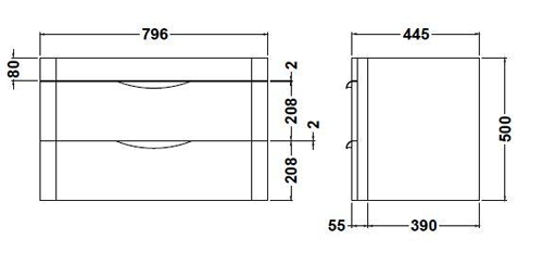 Additional image for 800mm Vanity Unit Pack 2 (Gloss White).