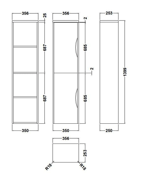 Additional image for 800mm Vanity Unit Pack 2 (Gloss White).