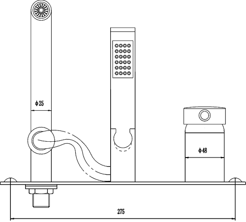 Additional image for Wall Mounted Bath Shower Mixer Tap With Shower Kit (Chrome).