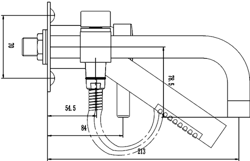 Additional image for Wall Mounted Bath Shower Mixer Tap With Shower Kit (Chrome).