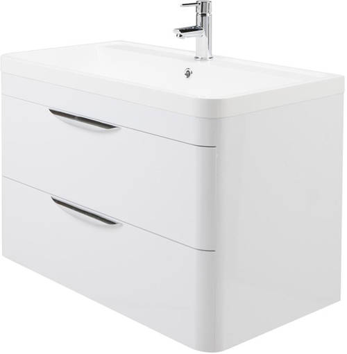 Additional image for Wall Hung Vanity Unit & Basin 800mm (Gloss White).