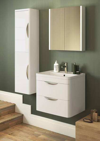 Additional image for Wall Hung Vanity Unit & Basin 800mm (Gloss White).