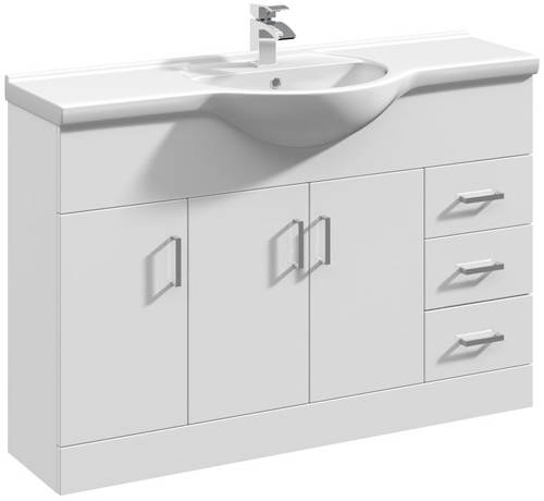 Additional image for Vanity Unit & Ceramic Basin Type 1 (1200mm, White).