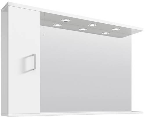 Additional image for Vanity Mirror With Cabinet & Lights (1200x750mm, White).