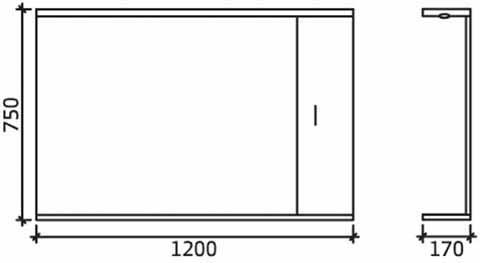 Additional image for Vanity Mirror With Cabinet & Lights (1200x750mm, White).