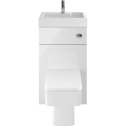 Additional image for 2 In 1 BTW Unit With Basin & Cistern 500mm (Gloss White).