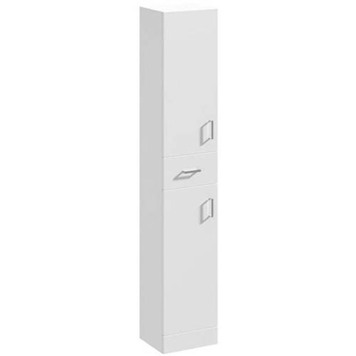 Additional image for Tallboy Storage Unit With Drawer (1902x350x300mm, White).