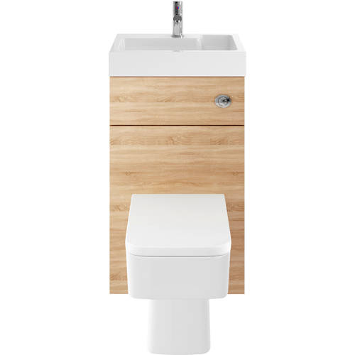 Additional image for 2 In 1 BTW Unit With Basin & Cistern 500mm (Natural Oak).
