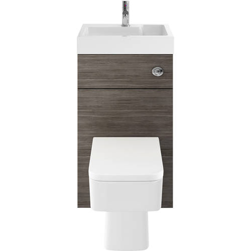 Additional image for 2 In 1 BTW Unit With Basin & Cistern 500mm (Brown Grey Avola).