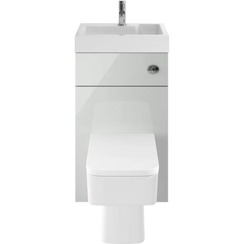 Additional image for 2 In 1 BTW Unit With Basin & Cistern 500mm (Gloss Grey Mist).