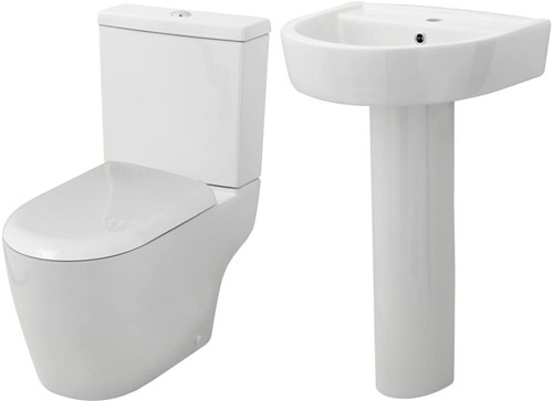 Additional image for Toilet With Luxury Seat, 520mm Basin & Pedestal.