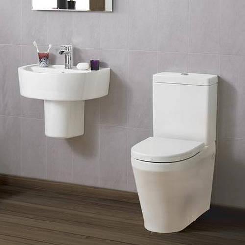 Additional image for Flush To Wall Toilet With 520mm Basin & Semi Pedestal.