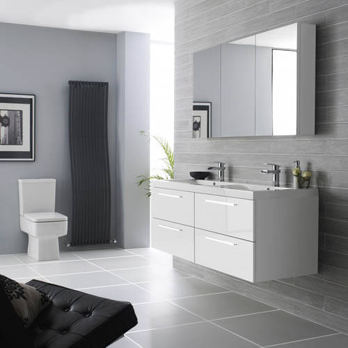 Additional image for Wall Vanity Unit & Double Basin 1440mm (G White).