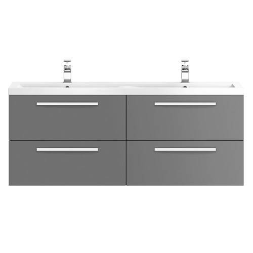 Additional image for Wall Vanity Unit & Double Basin 1440mm (G Grey).