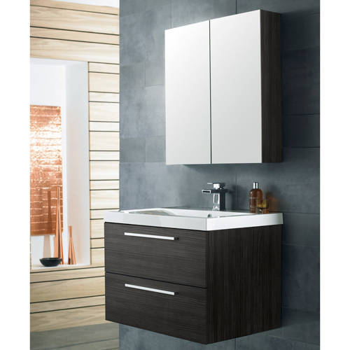 Additional image for Wall Hung Vanity Unit Pack With Cabinet (H Black).