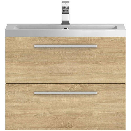 Additional image for Wall Vanity Unit & Basin 720mm (Natural Oak).