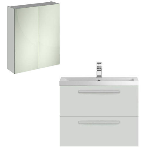 Additional image for Wall Hung Vanity Unit Pack With Cabinet (Grey Mist).