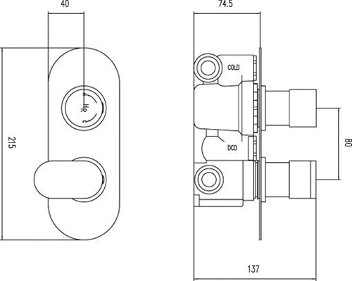 Additional image for 3/4" Twin Thermostatic Shower Valve With Diverter.