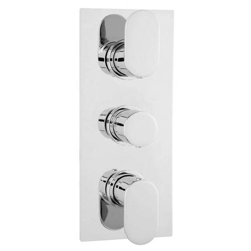 Triple Thermostatic Shower Valve With 3 Outlets (Chrome). Hudson Reed ...