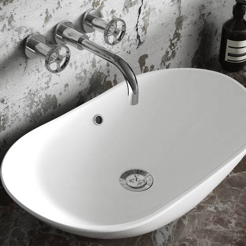 Additional image for Wall Mounted Basin & Bath Filler Tap With Industrial Handles.