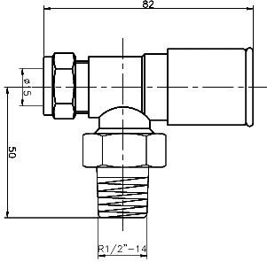 Additional image for Modern Radiator Valves (Angled, Chrome).