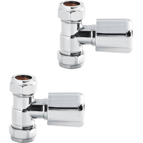 Additional image for Radiator Valves (Straight, Chrome).