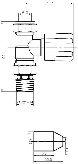 Additional image for Radiator Valves (Straight, Chrome).