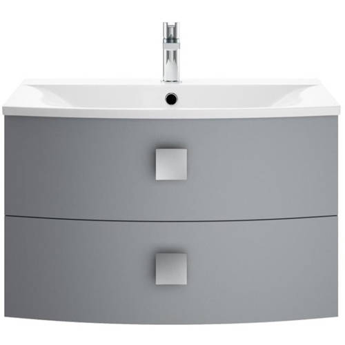 Additional image for Wall Hung Vanity Unit With 2 Drawers (700mm, Dove Grey).
