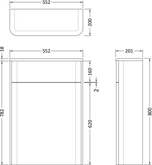 Additional image for Back To Wall WC Unit (550mm, Dove Grey).