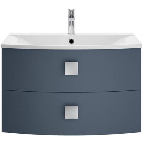 Additional image for Wall Hung Vanity Unit With 2 Drawers (700mm, Mineral Blue).