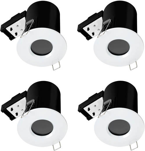 Additional image for 4 x Fire & Acoustic Spot Light & W White LED Lamps (White)