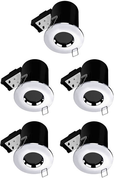 Additional image for 5 x Fire & Acoustic Spot Light & W White LED Lamp (Chrome