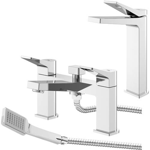 Additional image for Tall Basin & Bath Shower Mixer Tap Pack (Chrome).